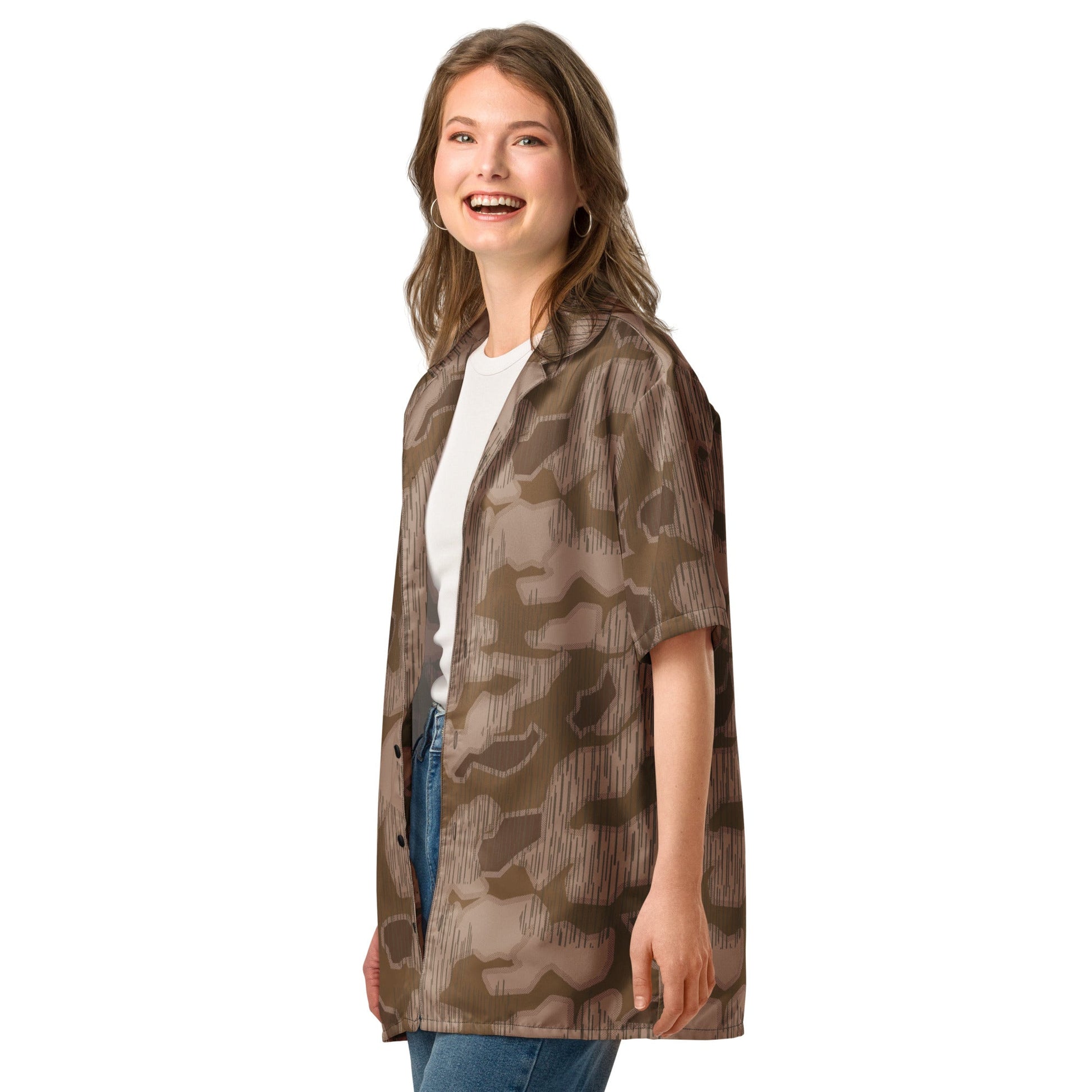 German Sumpfmuster Where Eagles Dare Movie CAMO Unisex Short-Sleeve Button Shirt