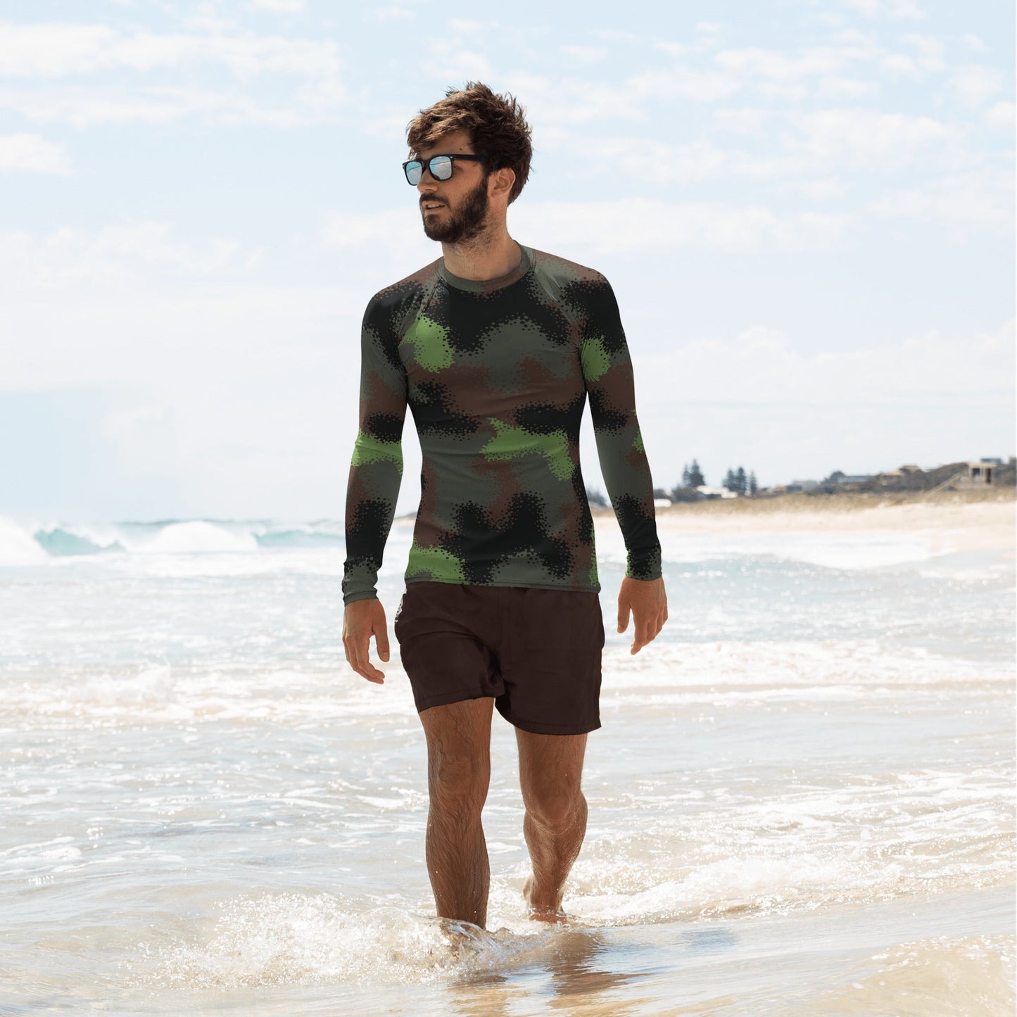 German Truppenversuch Punkttarnmuster CAMO Mens Long-sleeve Rash Guard - XS - Guards
