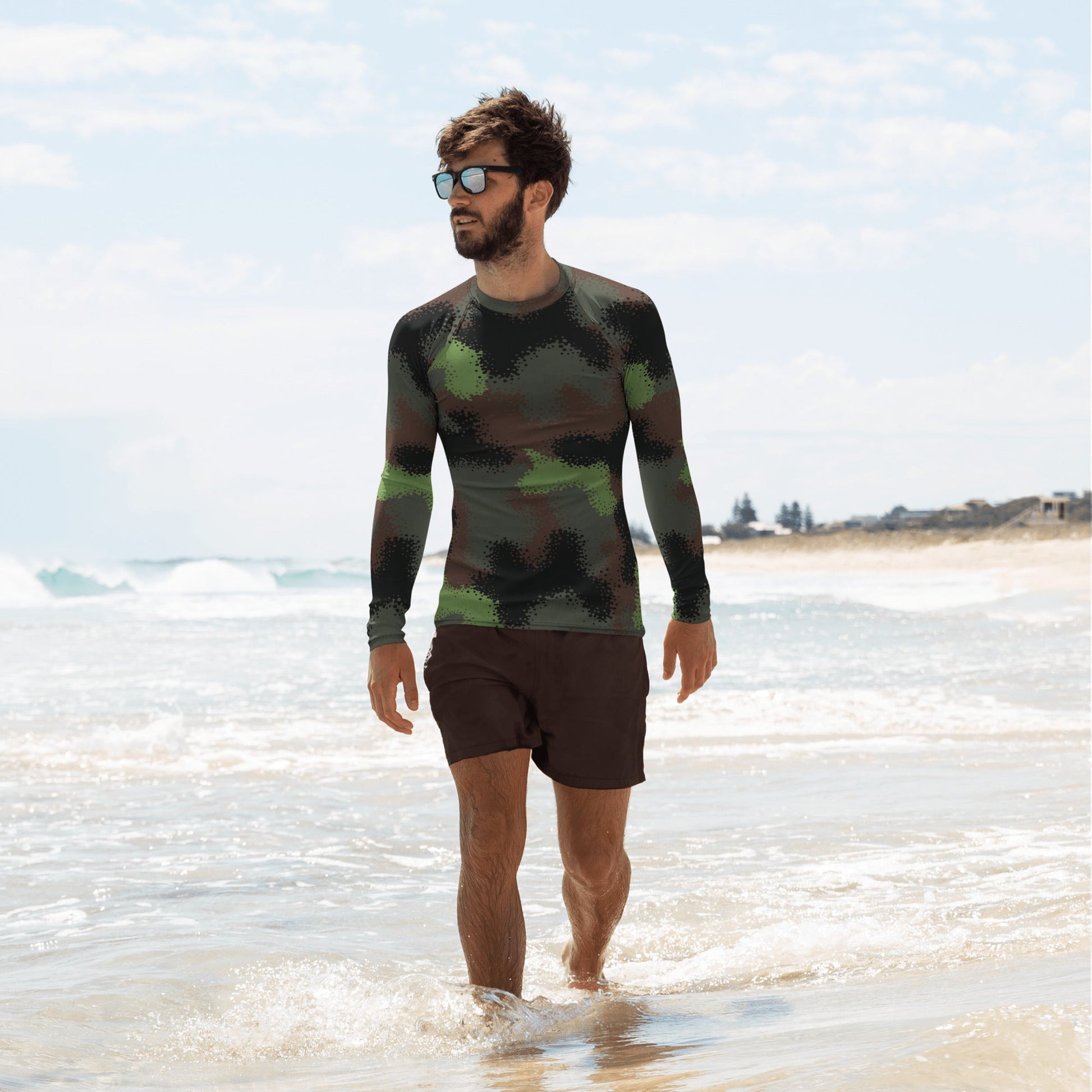 German Truppenversuch Punkttarnmuster CAMO Mens Long-sleeve Rash Guard - XS - Guards
