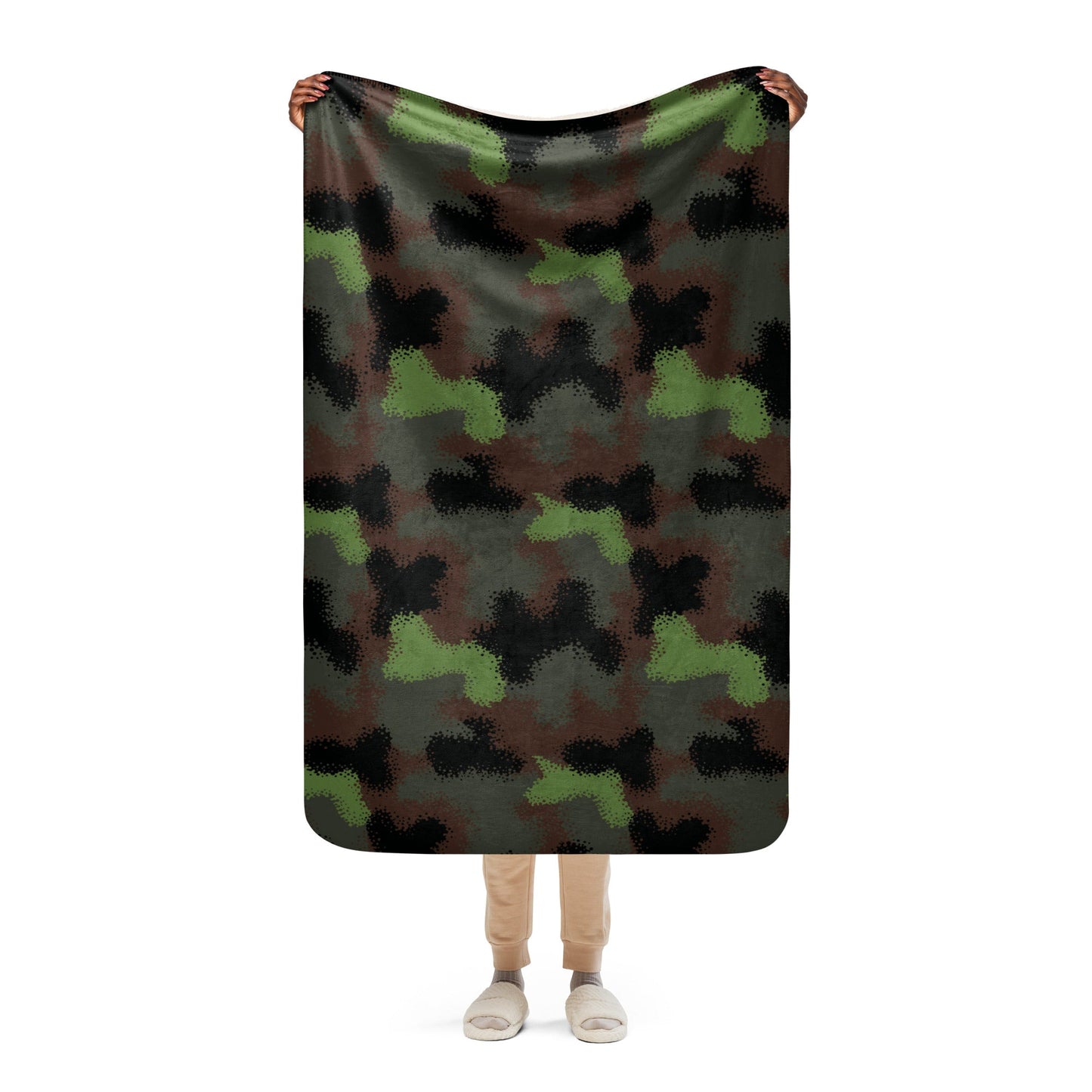German Truppenversuch Punkttarnmuster CAMO Sherpa Blanket - 37″×57″