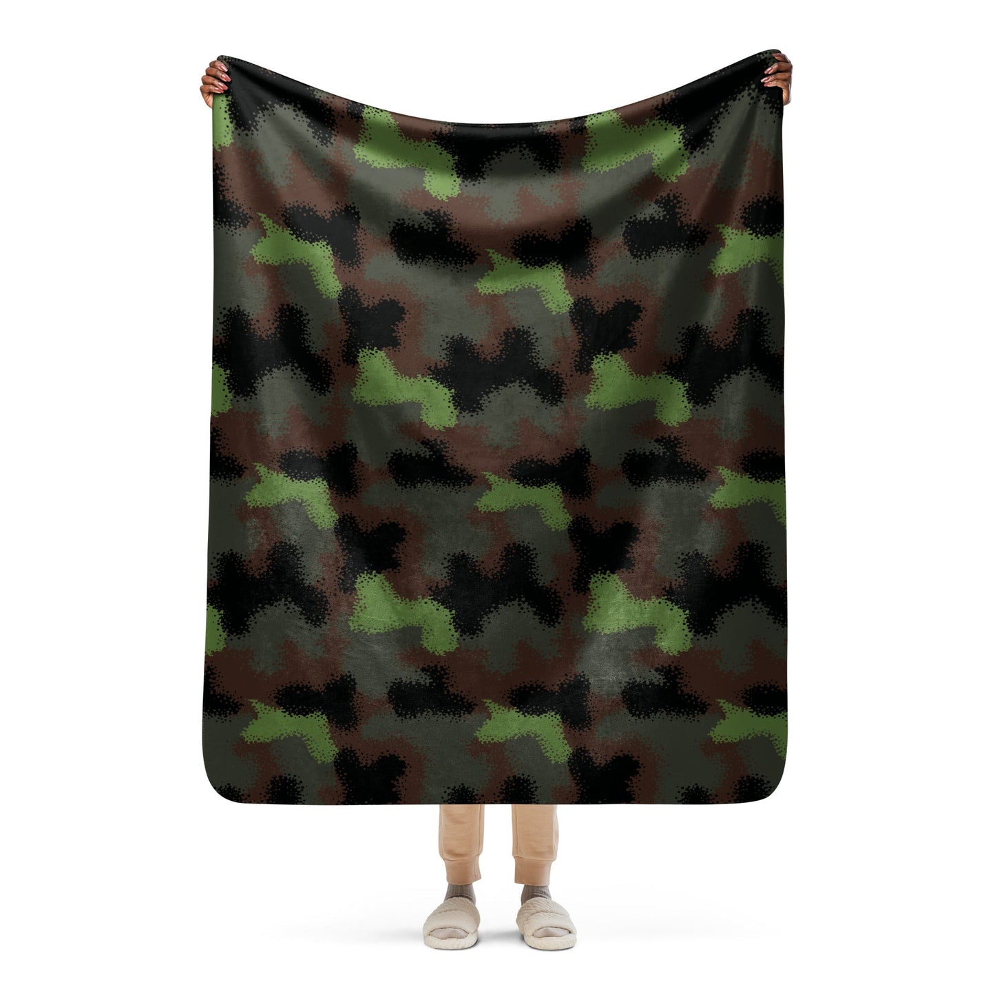 German Truppenversuch Punkttarnmuster CAMO Sherpa Blanket - 50″×60″