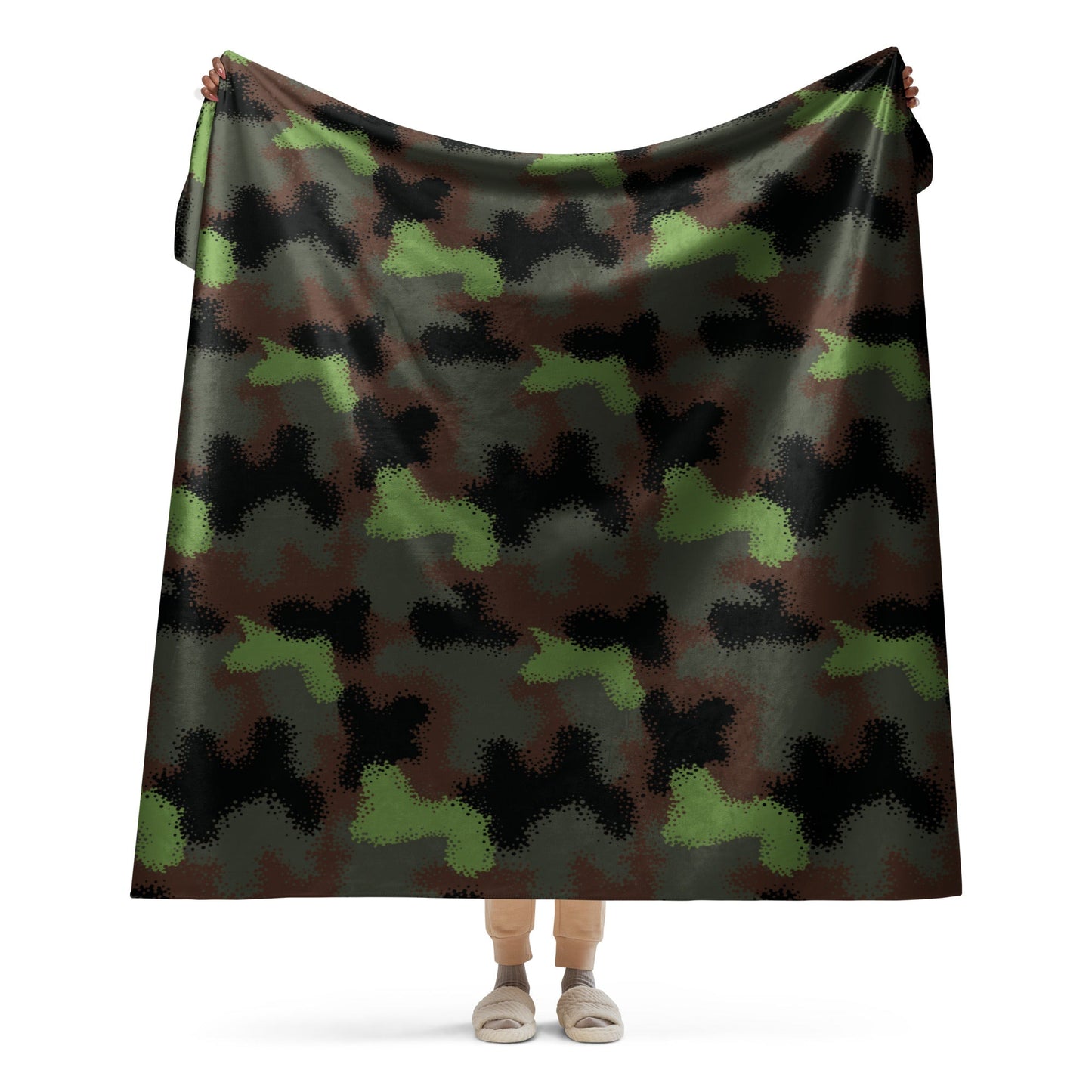 German Truppenversuch Punkttarnmuster CAMO Sherpa Blanket - 60″×80″