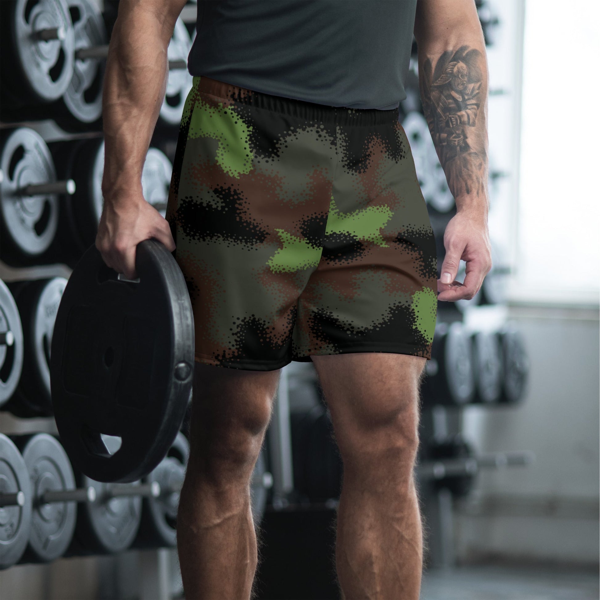 German Truppenversuch Punkttarnmuster CAMO Unisex Athletic Long Shorts - 2XS