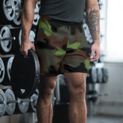 German Truppenversuch Punkttarnmuster CAMO Unisex Athletic Long Shorts - 2XS