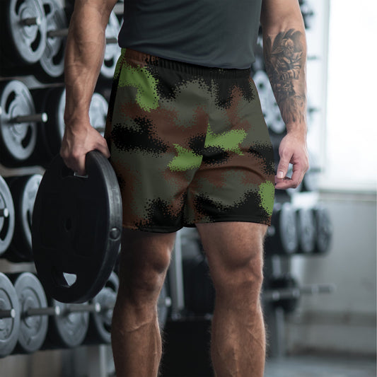 German Truppenversuch Punkttarnmuster CAMO Unisex Athletic Long Shorts - 2XS