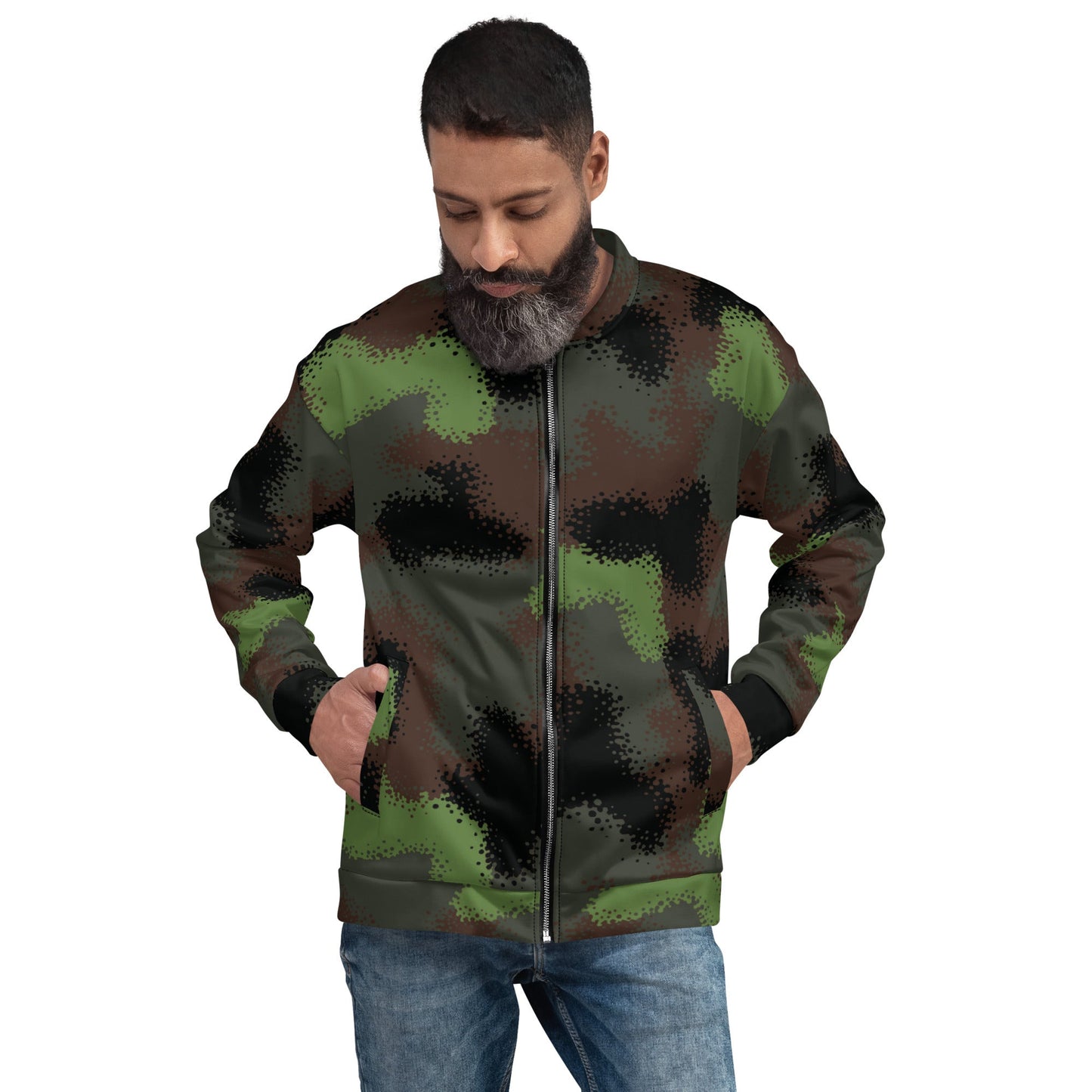 German Truppenversuch Punkttarnmuster CAMO Unisex Bomber Jacket - XS