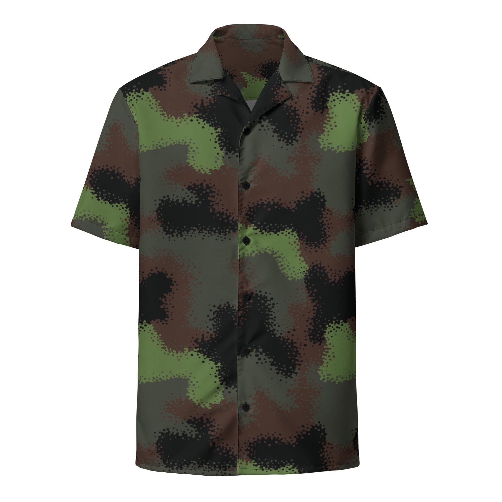 German Truppenversuch Punkttarnmuster CAMO Unisex Short-Sleeve Button Shirt