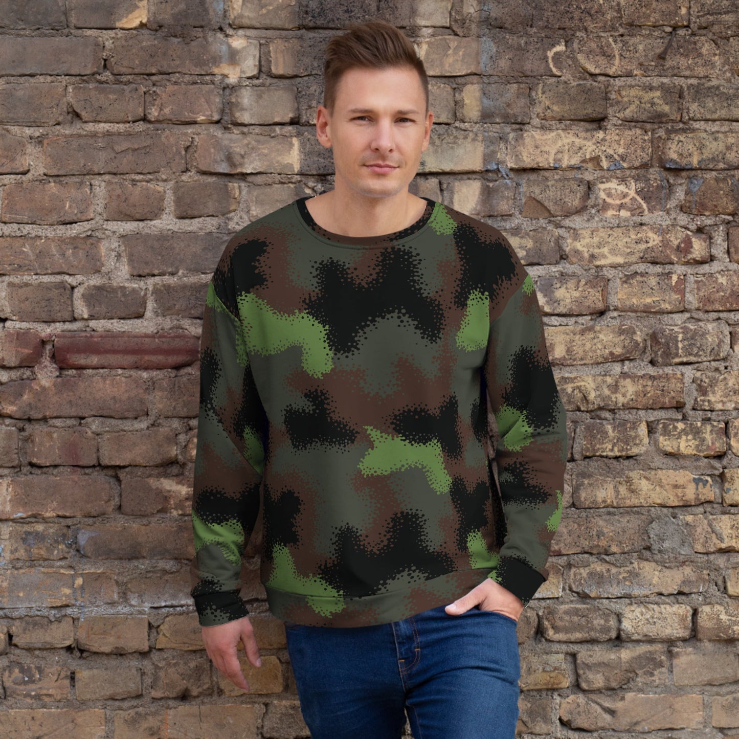 German Truppenversuch Punkttarnmuster CAMO Unisex Sweatshirt - 2XS