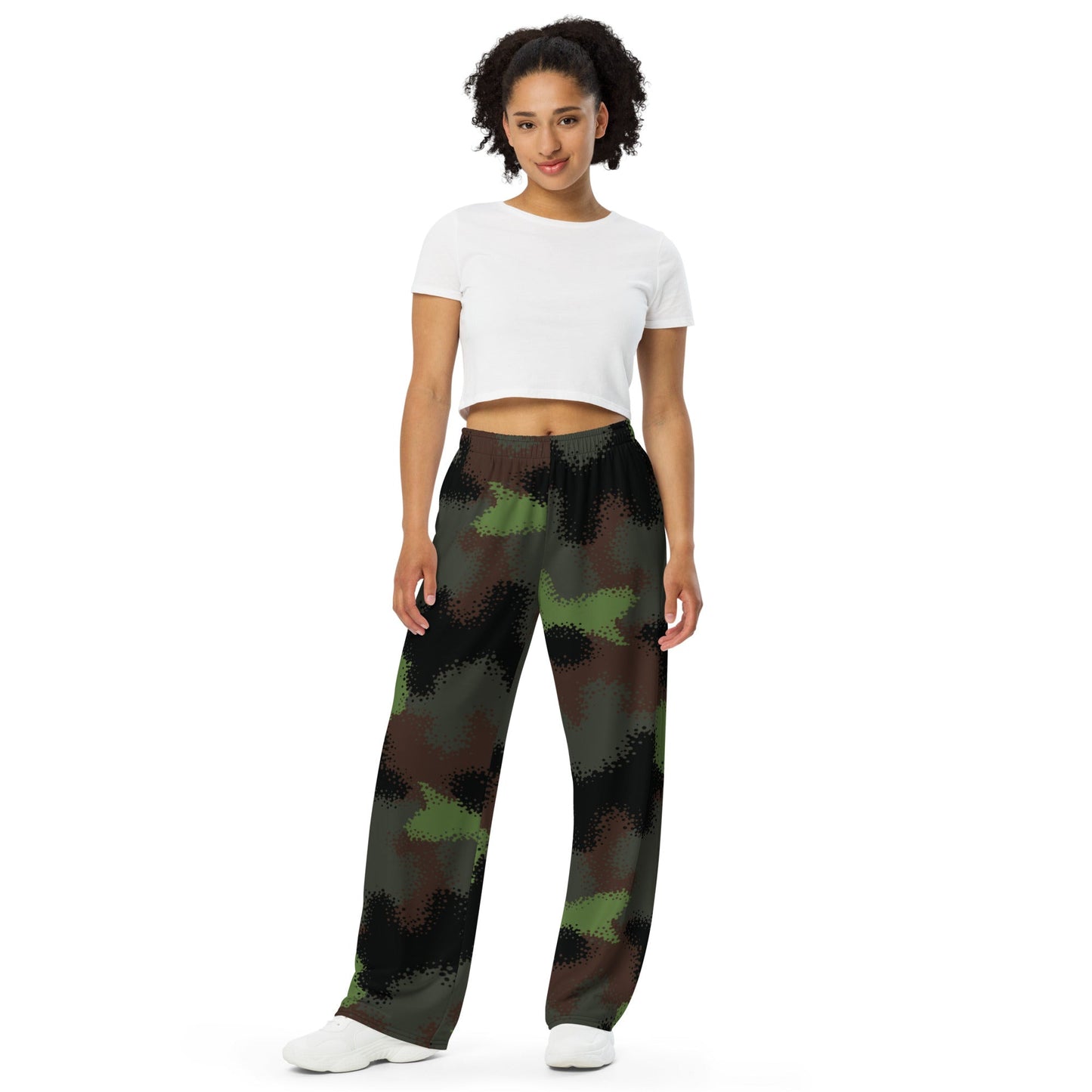 German Truppenversuch Punkttarnmuster CAMO Unisex Wide-Leg Leisure Pants