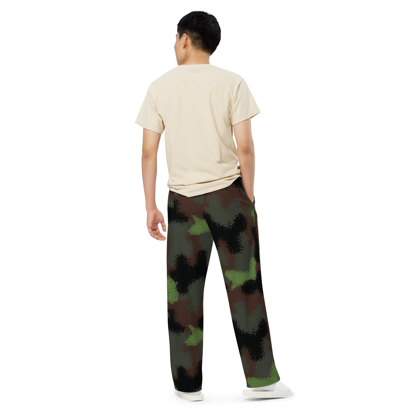 German Truppenversuch Punkttarnmuster CAMO Unisex Wide-Leg Leisure Pants
