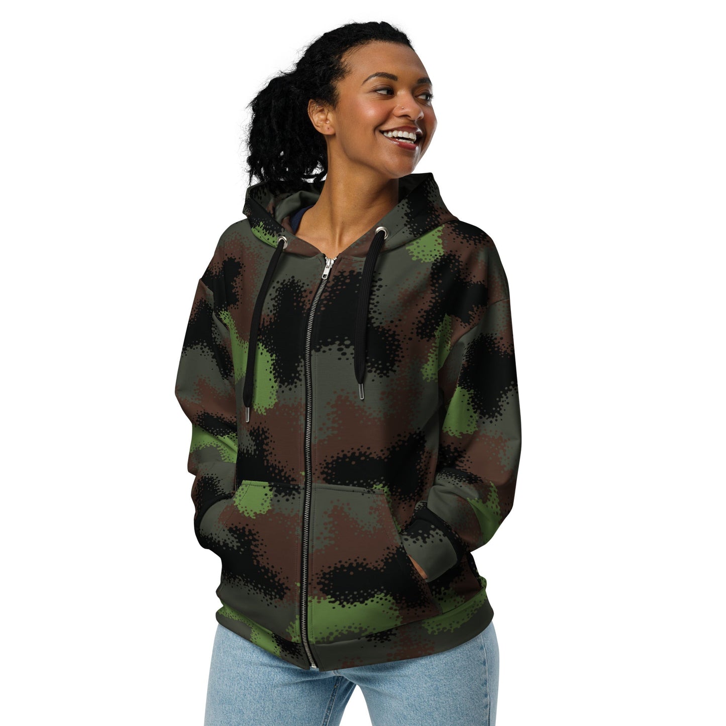 German Truppenversuch Punkttarnmuster CAMO Unisex zip hoodie - Zip Hoodies