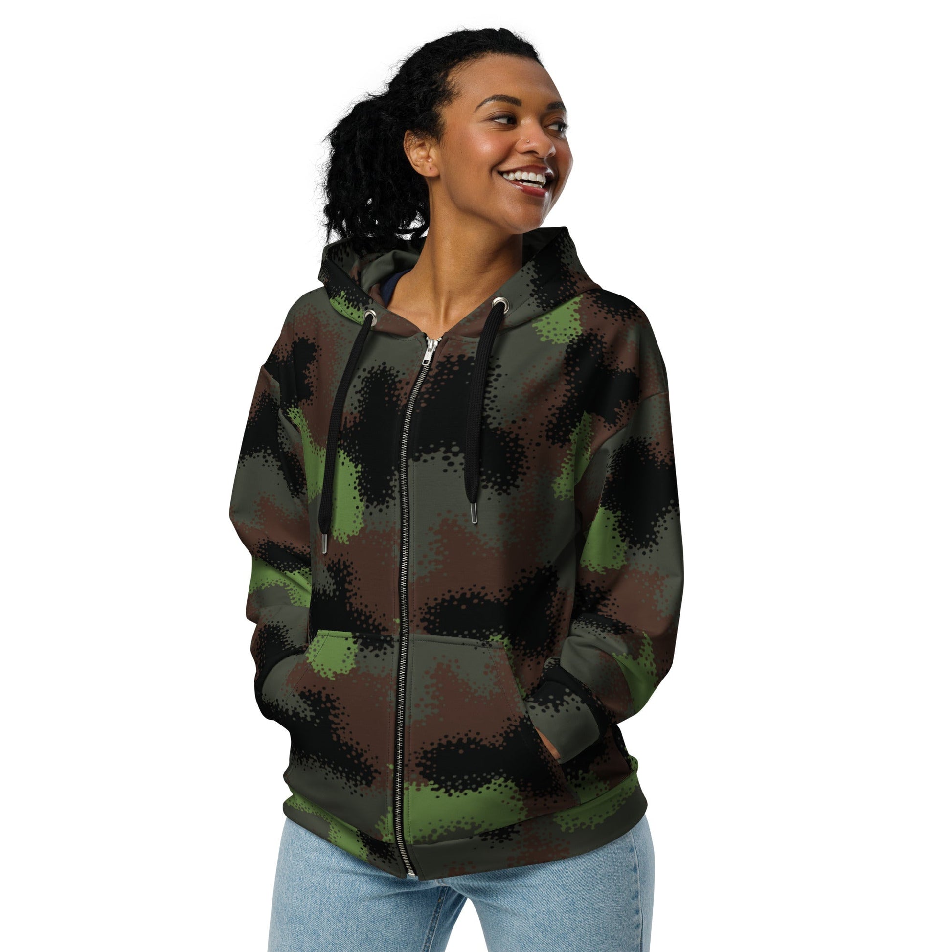 German Truppenversuch Punkttarnmuster CAMO Unisex zip hoodie - Zip Hoodies