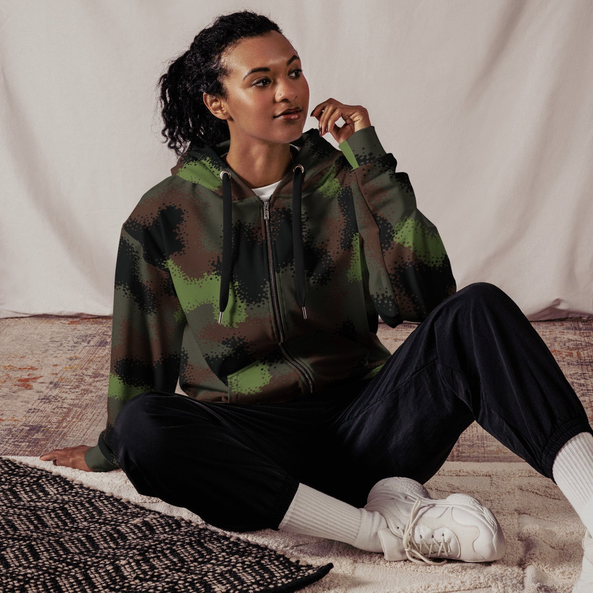 German Truppenversuch Punkttarnmuster CAMO Unisex zip hoodie - Zip Hoodies