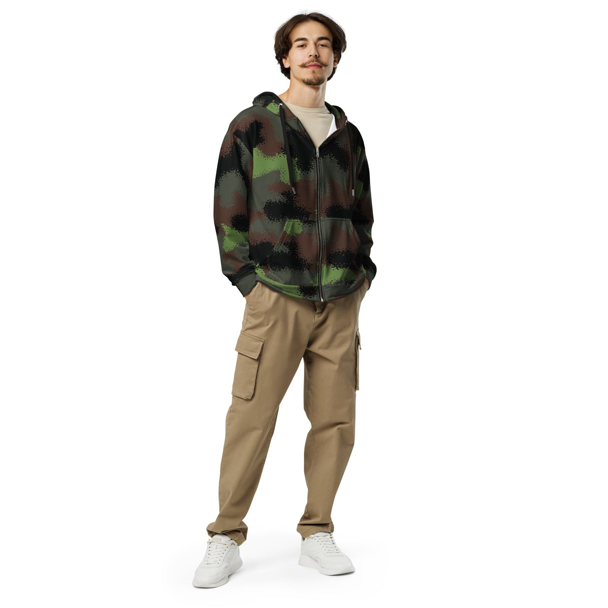 German Truppenversuch Punkttarnmuster CAMO Unisex zip hoodie - Zip Hoodies