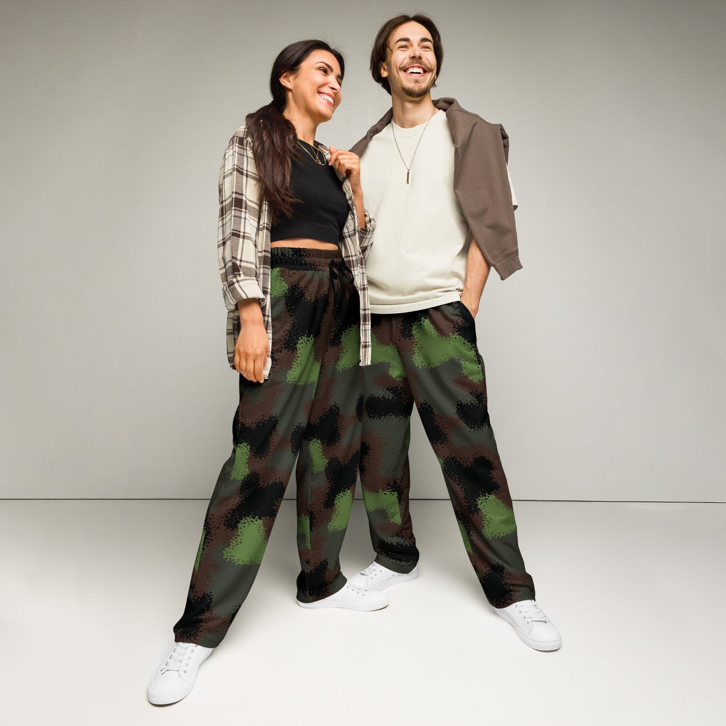 German Truppenversuch Punkttarnmuster CAMO Unisex Wide-Leg Joggers - 2XS