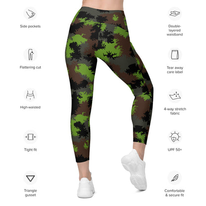 German Truppenversuch Sägezahnmuster CAMO Leggings with pockets - Womens With Pockets