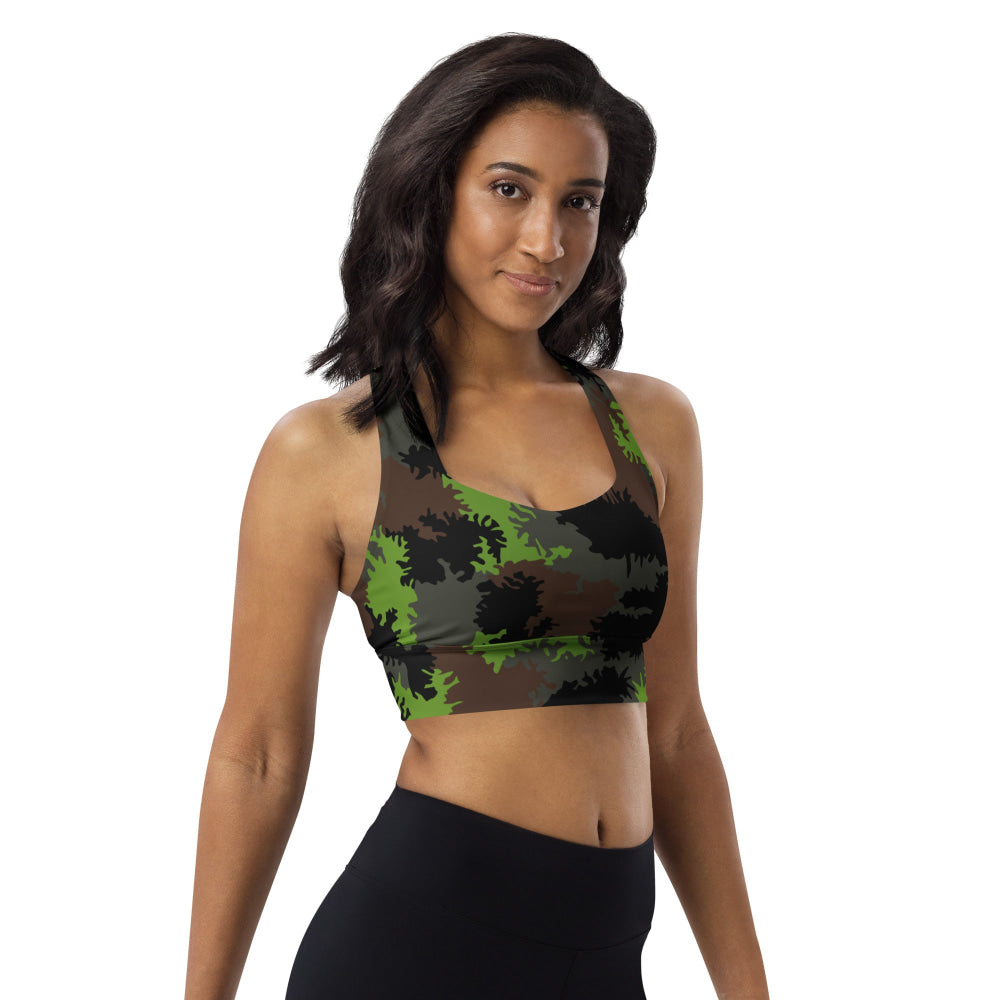 German Truppenversuch Sägezahnmuster CAMO Longline sports bra - Womens Sports Bra