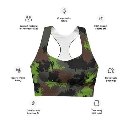 German Truppenversuch Sägezahnmuster CAMO Longline sports bra - Womens Sports Bra