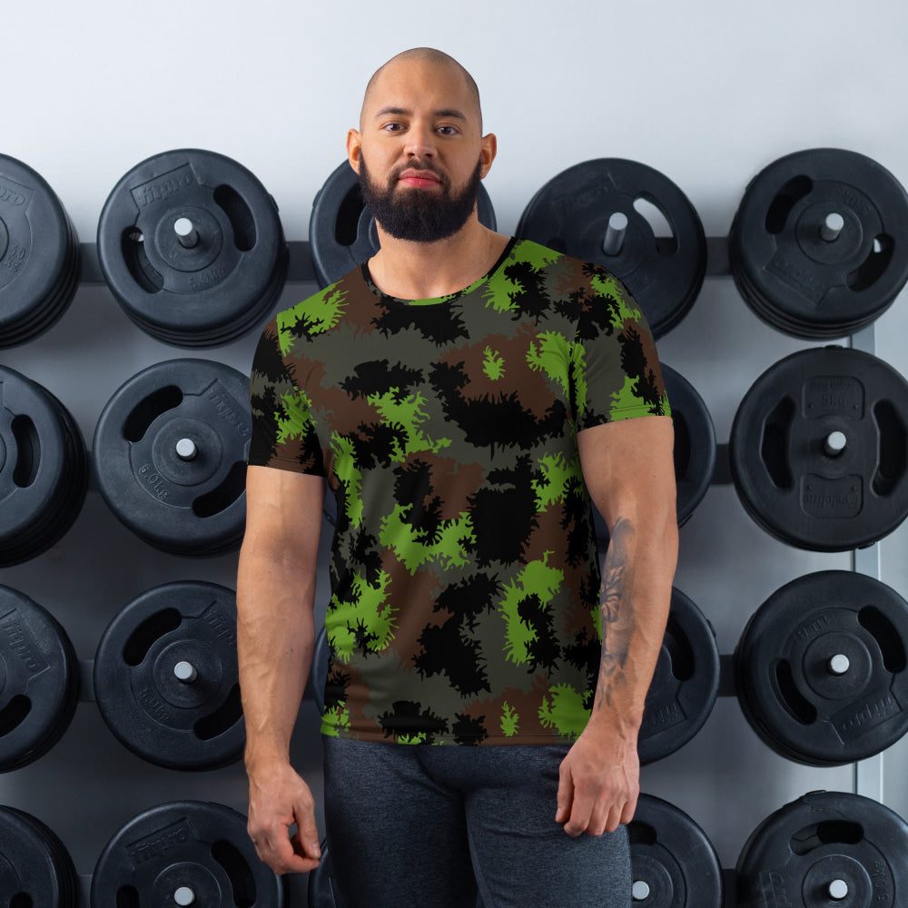 German Truppenversuch Sägezahnmuster CAMO Men’s Athletic T-shirt - XS - Mens T-Shirt