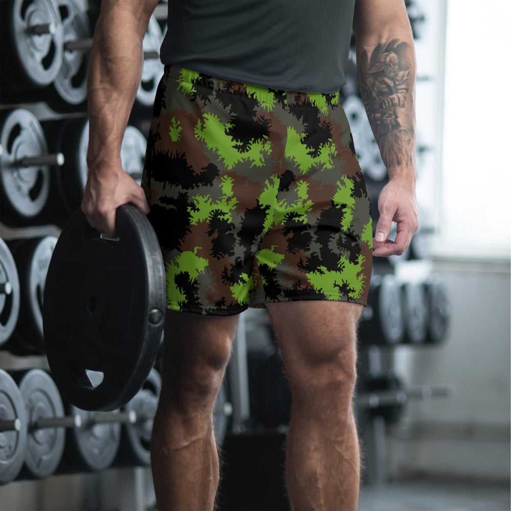 German Truppenversuch Sägezahnmuster CAMO Unisex Athletic Long Shorts - XS