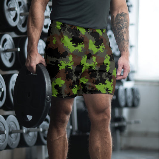 German Truppenversuch Sägezahnmuster CAMO Unisex Athletic Long Shorts - XS