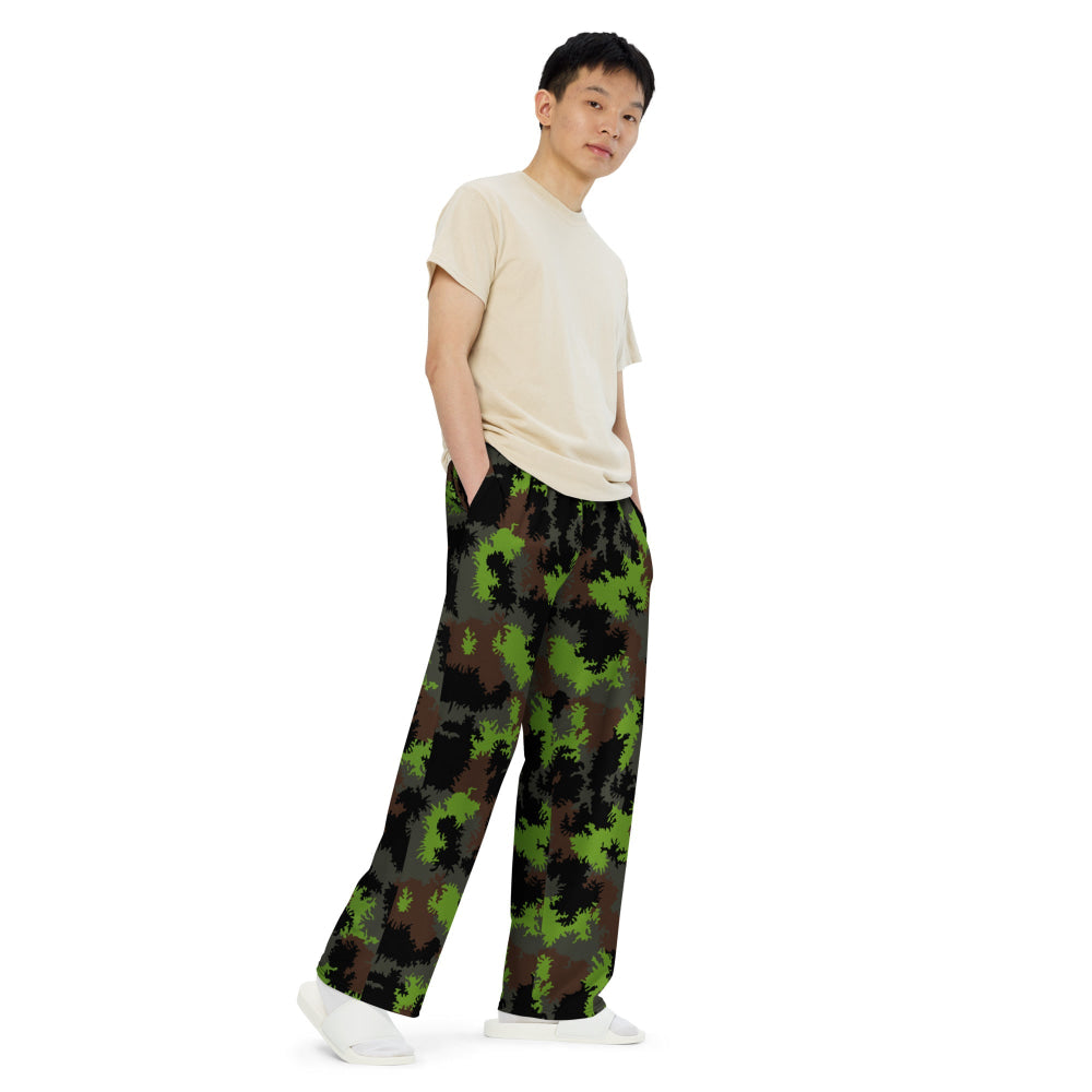 German Truppenversuch Sägezahnmuster CAMO unisex wide-leg pants - Unisex Wide-Leg Pants