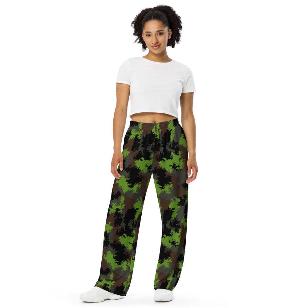 German Truppenversuch Sägezahnmuster CAMO unisex wide-leg pants - Unisex Wide-Leg Pants