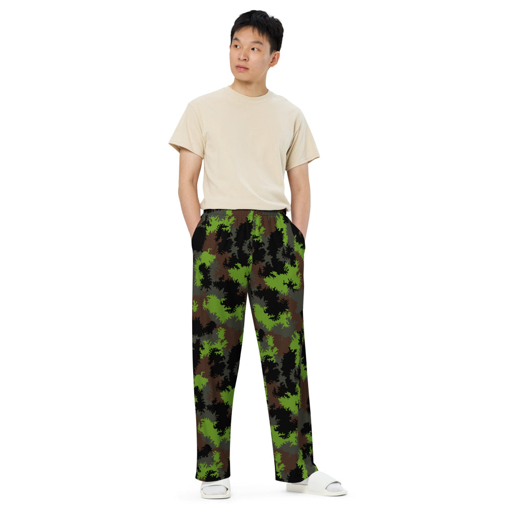 German Truppenversuch Sägezahnmuster CAMO unisex wide-leg pants - Unisex Wide-Leg Pants