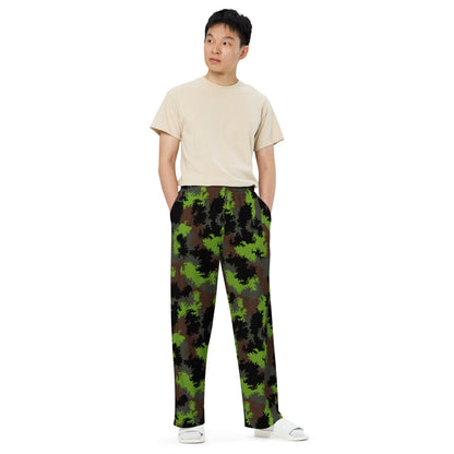 German Truppenversuch Sägezahnmuster CAMO unisex wide-leg pants - Unisex Wide-Leg Pants