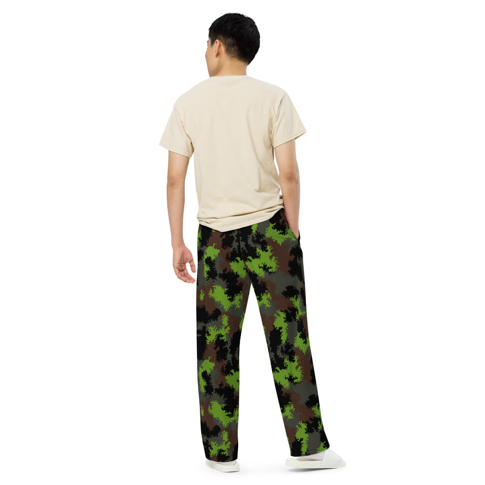 German Truppenversuch Sägezahnmuster CAMO unisex wide-leg pants - Unisex Wide-Leg Pants