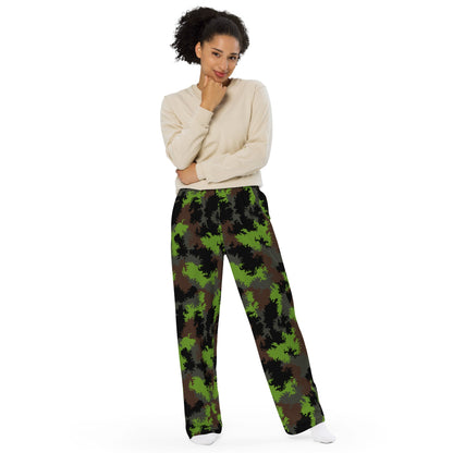 German Truppenversuch Sägezahnmuster CAMO unisex wide-leg pants - Unisex Wide-Leg Pants