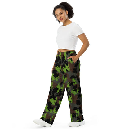 German Truppenversuch Sägezahnmuster CAMO unisex wide-leg pants - Unisex Wide-Leg Pants