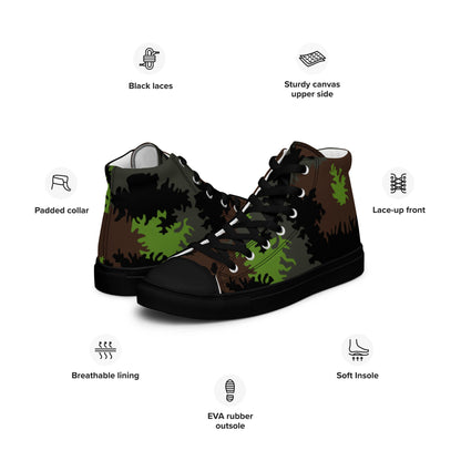 German Truppenversuch Sagezahnmuster CAMO Mens high top canvas shoes - High Top Canvas Shoes