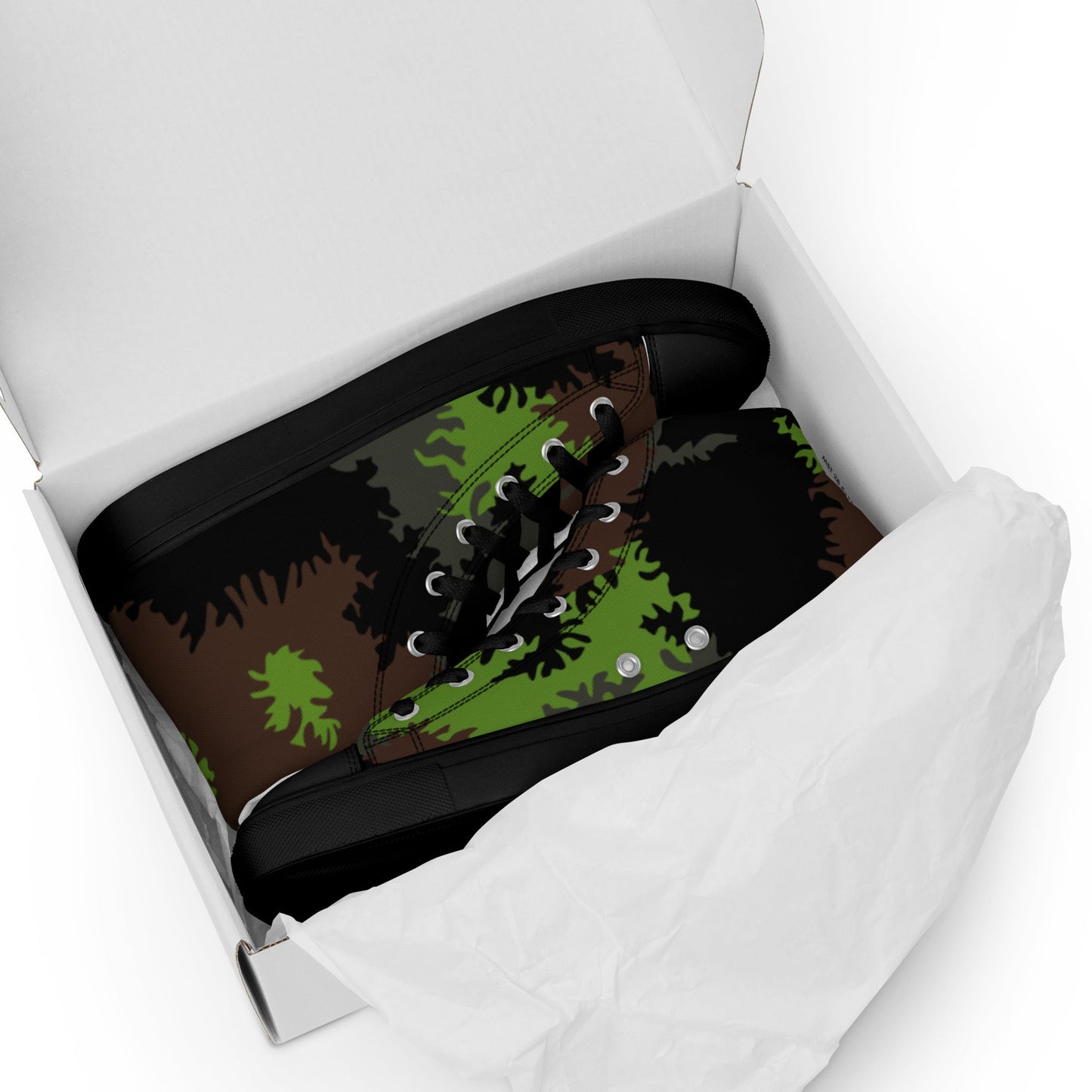 German Truppenversuch Sagezahnmuster CAMO Mens high top canvas shoes - High Top Canvas Shoes