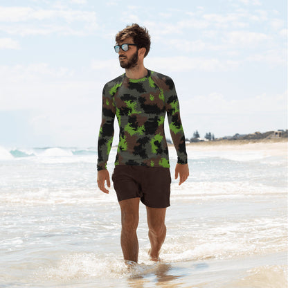 German Truppenversuch Sagezahnmuster CAMO Mens Long-sleeve Rash Guard - XS - Guards