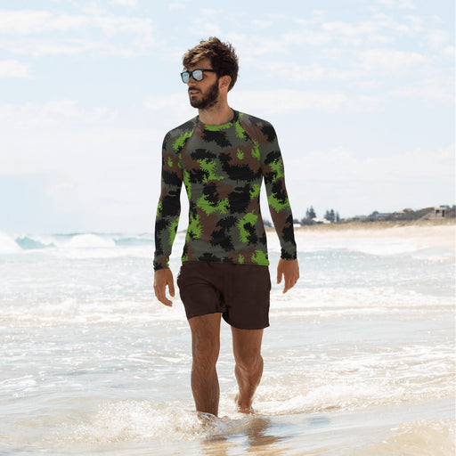 Truppenversuch Sagezahnmuster CAMO Mens Long-Sleeve Rash Guard - XS