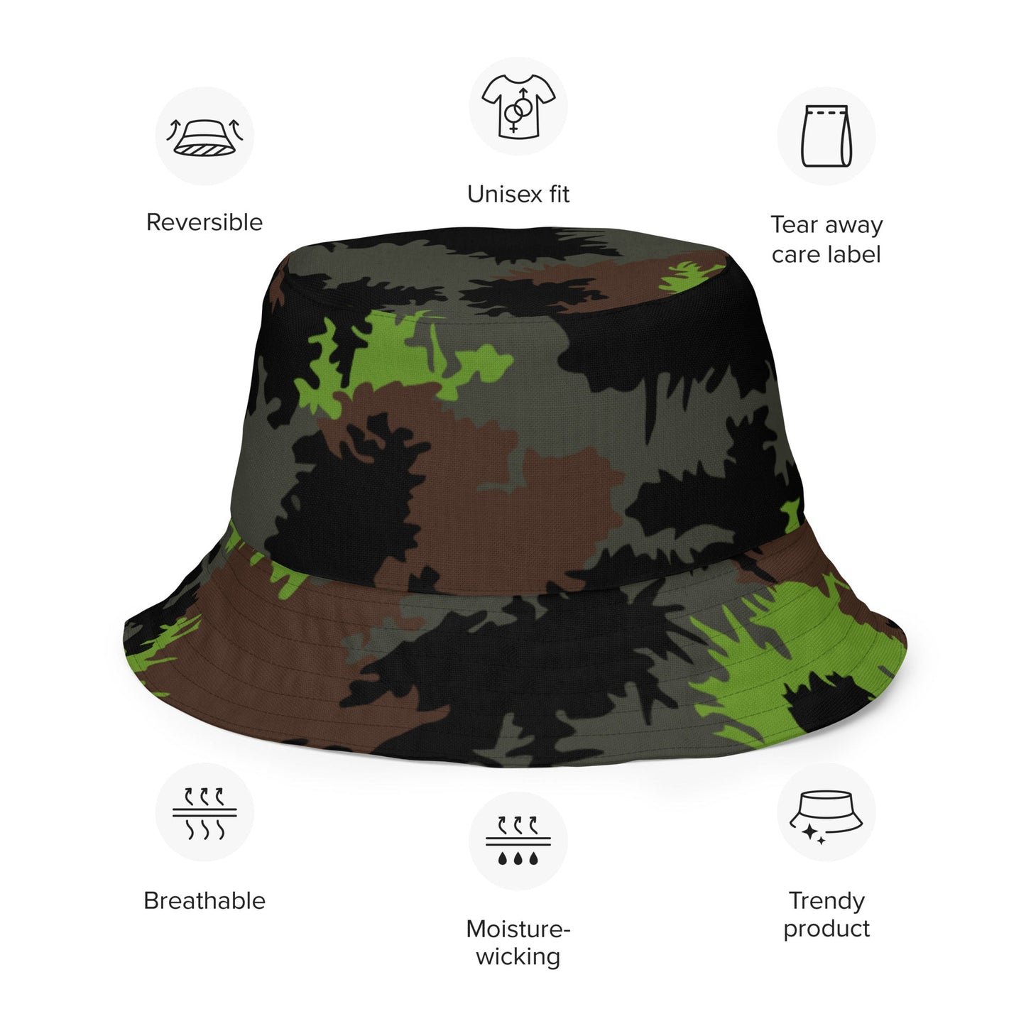German Truppenversuch Sagezahnmuster CAMO Reversible Bucket Hat