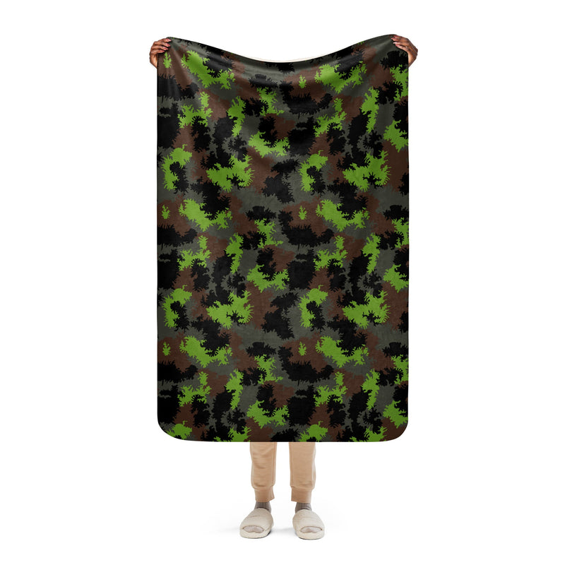 Truppenversuch Sagezahnmuster CAMO Sherpa Blanket - 37″×57″