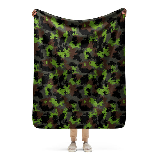 Truppenversuch Sagezahnmuster CAMO Sherpa Blanket - 50″×60″