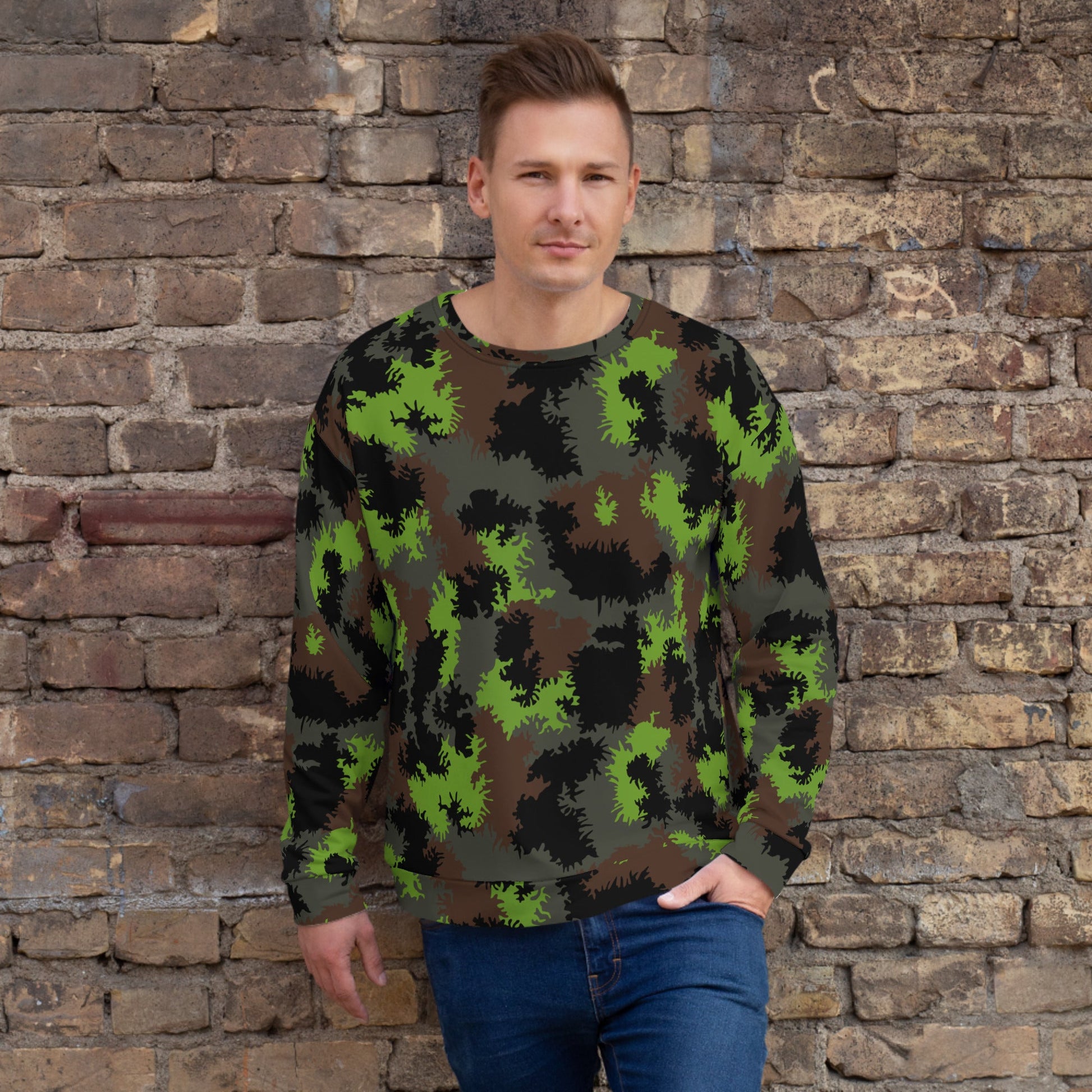 German Truppenversuch Sagezahnmuster CAMO Unisex Sweatshirt - XS - Sweatshirts