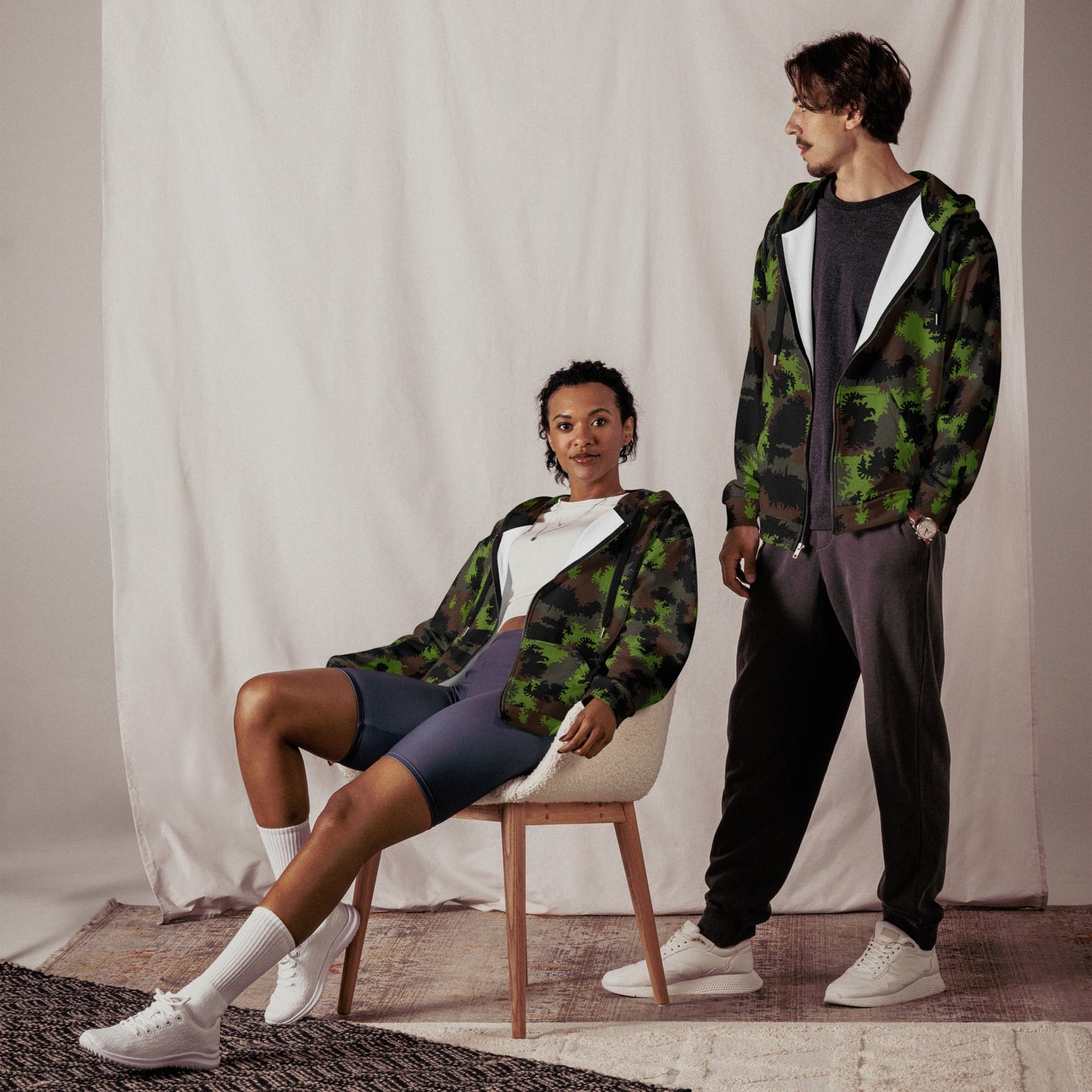 German Truppenversuch Sagezahnmuster CAMO Unisex Zip Hoodie