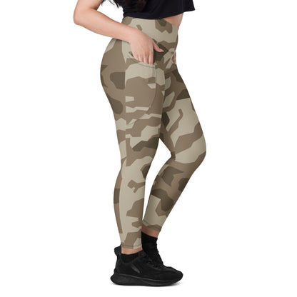 German Wolfenstein Afrika Korps Splinter CAMO Leggings with pockets - Womens With Pockets