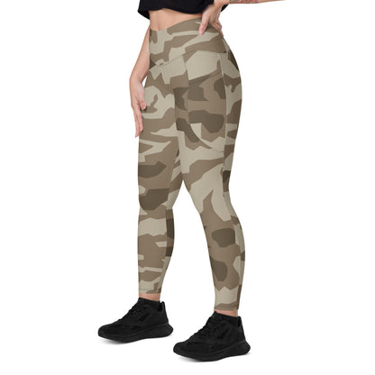 German Wolfenstein Afrika Korps Splinter CAMO Leggings with pockets - Womens With Pockets