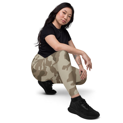 German Wolfenstein Afrika Korps Splinter CAMO Leggings with pockets - Womens With Pockets