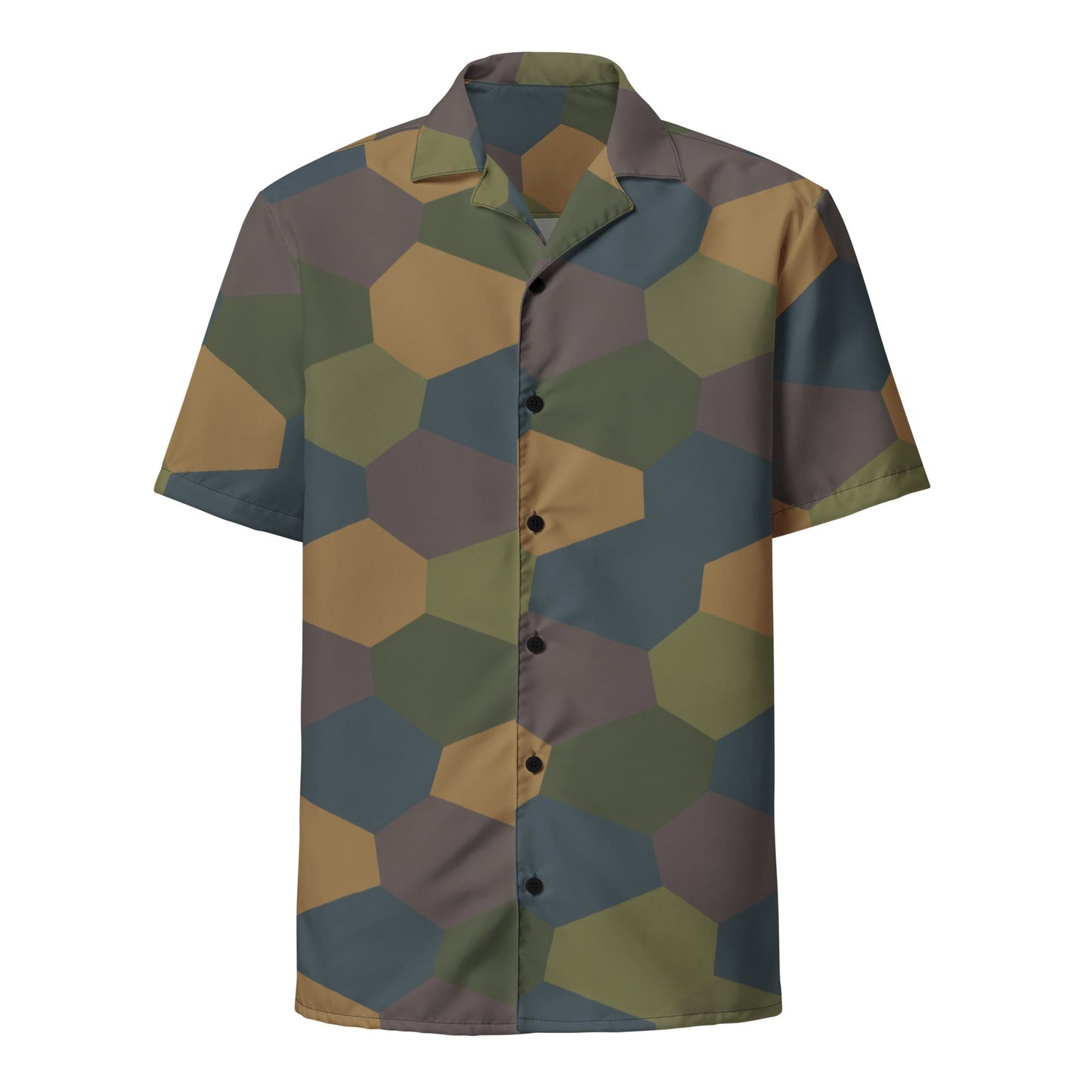 German WWI 5-Color Lozenge Aircraft CAMO Unisex Short-Sleeve Button Shirt