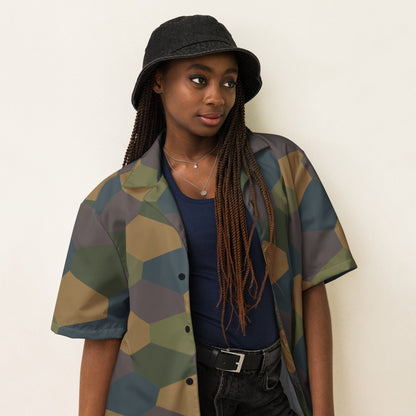 German WWI 5-Color Lozenge Aircraft CAMO Unisex Short-Sleeve Button Shirt