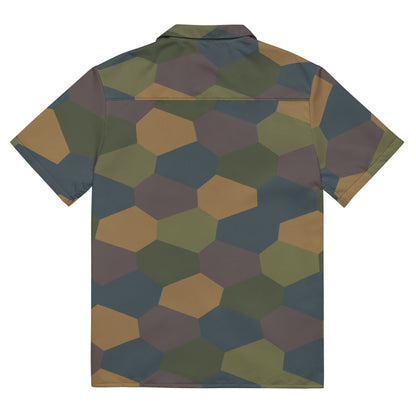 German WWI 5-Color Lozenge Aircraft CAMO Unisex Short-Sleeve Button Shirt