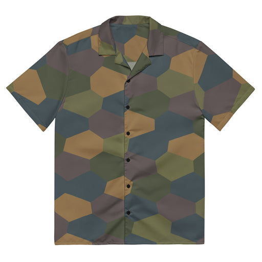 Lozenge Aircraft Five-Color CAMO Unisex Short-Sleeve Button Shirt - Button-Up
