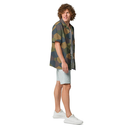 German WWI 5-Color Lozenge Aircraft CAMO Unisex Short-Sleeve Button Shirt