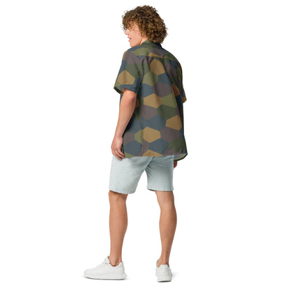 German WWI 5-Color Lozenge Aircraft CAMO Unisex Short-Sleeve Button Shirt